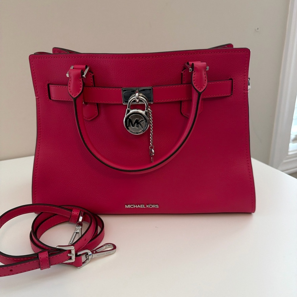 Michael Kors Fuchsia Leather Satchel - Picture 2 of 2